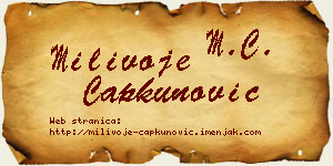 Milivoje Čapkunović vizit kartica